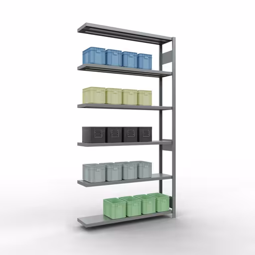 Image du produit n° 13 de l'article Rayonnage complémentaire, rayonnage à étagères, système enfichable MULTIplus250, 2500 x 1300 x 300 mm, 6 étagères, barres longitudinales, galvanisé Figure n° 13 de l'article, système d'étagères enfichables MULTIplus250, 2500 x 1300 x 300 mm, 6 étagères, galvanisées du groupe de produits système enfichable de Schulte Lagertechnik