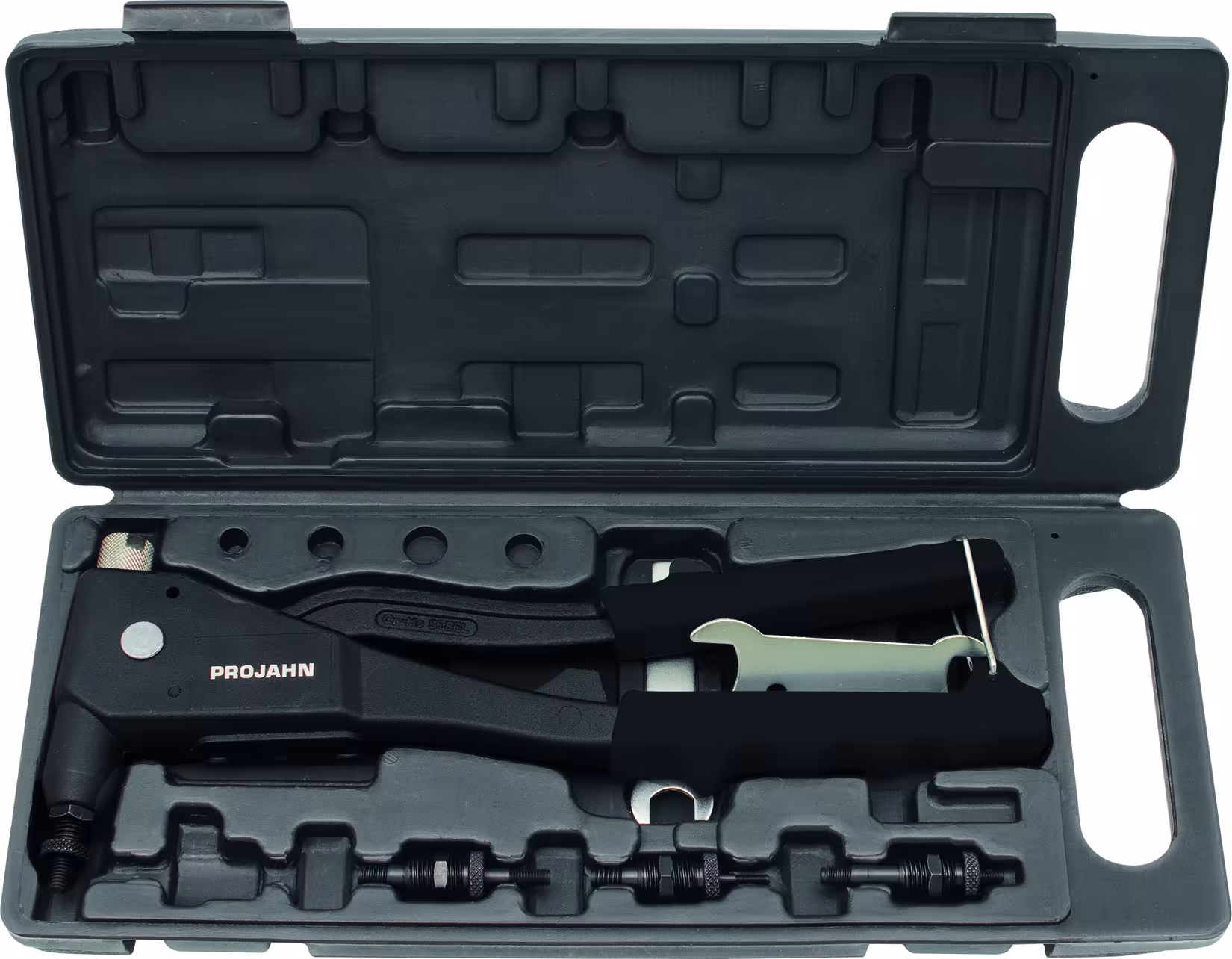 Pinza professionale per dadi per rivetti ciechi M3, M4, M5, M6 con articolo n. 398080 Pinza professionale per dadi per rivetti ciechi M3, M4, M5, M6 di PROJAHN nella categoria pinze