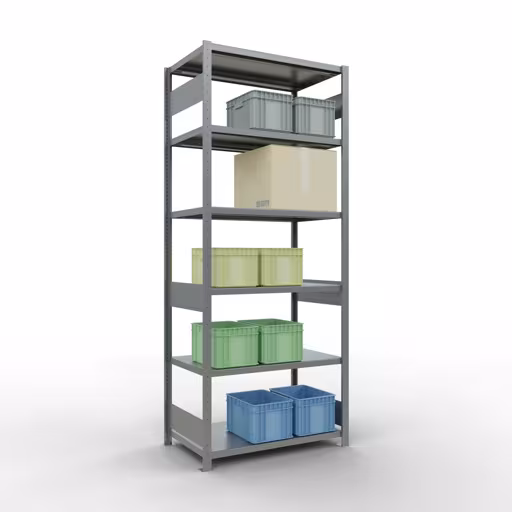 Étagère de base, étagère, système enfichable MULTIplus250, 2500 x 1000 x 600 mm, 6 étagères, galvanisée de la marque Schulte Lagertechnik de la gamme de produits du système enfichable
