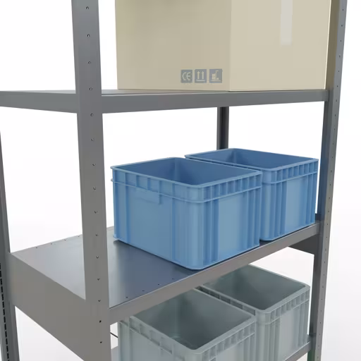Scaffale base, scaffale, sistema a innesto MULTIplus250, 2500 x 1000 x 500 mm (AxLxP), 6 ripiani, traversa, zincato della marca Schulte Lagertechnik della gamma dei sistemi a innesto