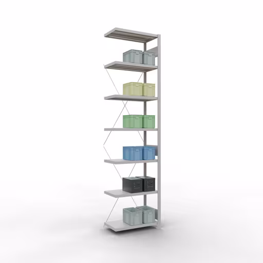 Figure n° 10 de l'article, système d'étagères enfichable MULTIplus250, 3000 x 750 x 400 mm, 7 étagères, RAL 7035 gris clair du groupe de produits système enfichable de la marque Schulte Lagertechnik
