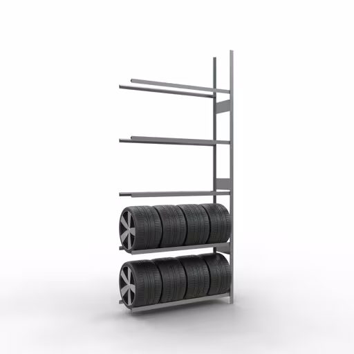 Abbildung Nr 8 des Artikels Anbauregal, Räder-/Reifenregal, 3500 x 1500 x 400 mm, verzinkt, 5 Lagerebenen á 150 kg Fachlast pro Ebene aus der Produktgruppe Fachbodenregale von der Marke Schulte Lagertechnik