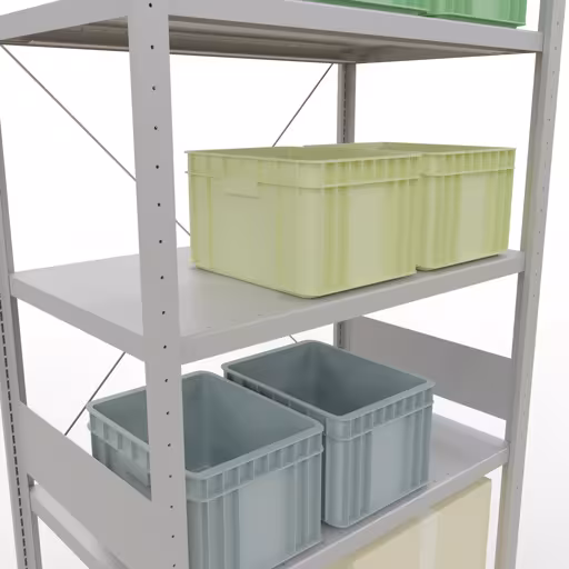Figure n° 15 de l'article étagère de base, système d'étagères enfichables MULTIplus330, 3000 x 1000 x 600 mm, 7 étagères, RAL 7035 gris clair du groupe de produits système enfichable de la marque Schulte Lagertechnik