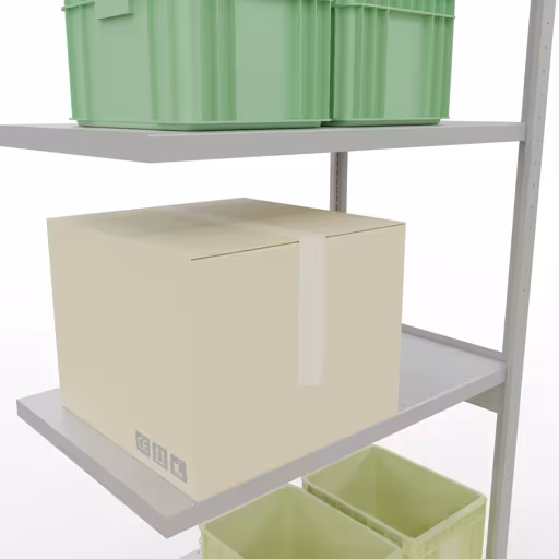 Figure n° 15 de l'article étagère complémentaire, étagère à étagères, système enfichable MULTIplus250, 3000 x 1000 x 600 mm, 7 étagères, gris clair RAL 7035 du groupe de produits système enfichable de la marque Schulte Lagertechnik