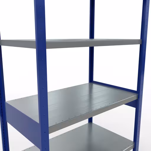 Figura n. 10 dell'articolo scaffale base, scaffale, sistema a innesto MULTIplus330, 2500 x 1000 x 600 mm (AxLxP), 6 ripiani, barre longitudinali, RAL 5010 blu genziana/zincato del gruppo di prodotti sistema a innesto della marca Schulte Lagertechnik