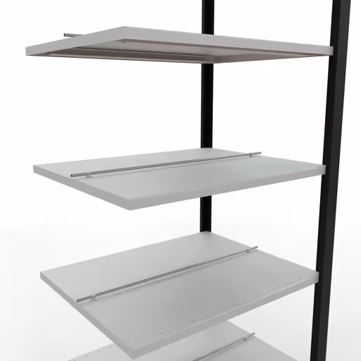 Figure n° 13 de l'article, système d'étagères de bureau MULTIplus150, 2300 x 750 x 600 mm, 7 étagères, avec butée centrale, noir/gris clair du groupe de produits étagères de bureau de Schulte Lagertechnik