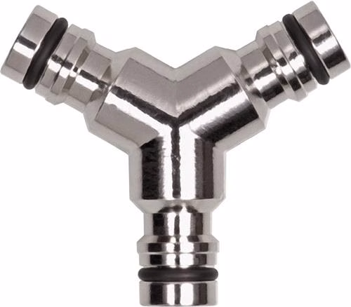 Connettore a Y GEKA in ottone cromato, appartenente alla categoria connettori, raccordi e giunti per tubi flessibili, con codice articolo 4300600060.