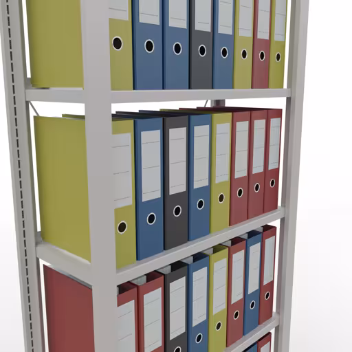 Étagère de base, étagère de bureau, système enfichable MULTIplus85, 2000 x 750 x 300 mm, 6 étagères, gris clair de Schulte Lagertechnik de la catégorie étagères de bureau