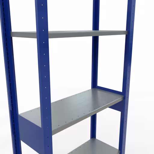 Image du produit n° 6 de l'article étagère de base, système enfichable MULTIplus150, 2500 x 750 x 300 mm, 6 étagères, RAL 5010 bleu gentiane/galvanisé/galvanisé de la gamme de produits système enfichable de la marque Schulte Lagertechnik