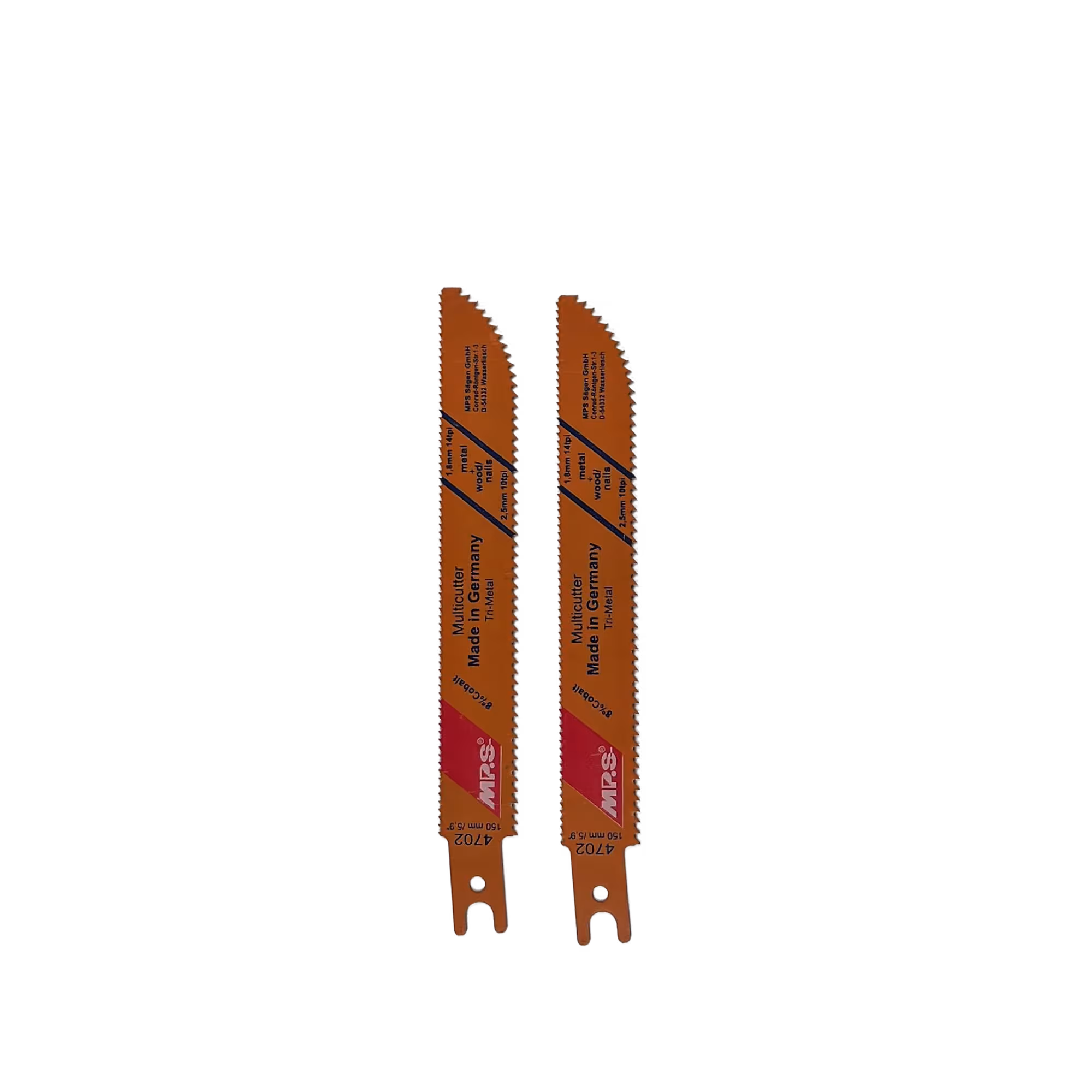 Lama per sega alternativa trimetallica GL 150/VL 130 mm ZT 2.5mm / 1.8mm / 2.5mm #4702-2 della marca MPS della categoria lame per seghe