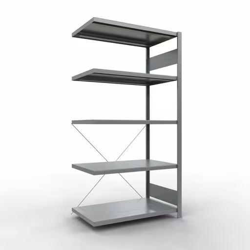 Figura n. 12 dell'articolo scaffale aggiuntivo, scaffale a scaffale, sistema a innesto MULTIplus330, 2000 x 1000 x 600 mm (AxLxP), 5 ripiani, traversa, zincato del gruppo di prodotti sistema a innesto della marca Schulte Lagertechnik