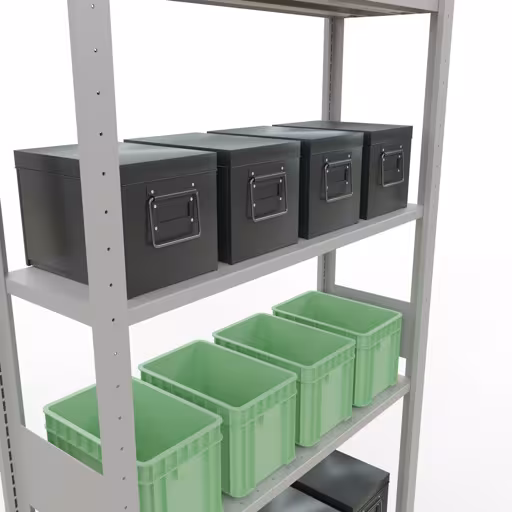 Étagère de base, étagère, système enfichable MULTIplus85, 3000 x 1000 x 300 mm, 7 étagères, RAL 7035 gris clair de la marque Schulte Lagertechnik de la gamme de produits du système enfichable