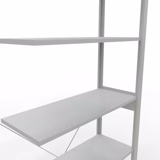 Image du produit n° 14 de l'article Rayonnage complémentaire, rayonnage à étagères, système enfichable MULTIplus150, 2500 x 1000 x 400 mm, 6 tablettes, traverse, RAL 7035 gris clair Figure n° 14 de l'article, Système enfichable pour étagères MULTIplus150, 2500 x 1000 x 400 mm, 6 étagères, RAL 7035 gris clair du groupe de produits Système enfichable de Schulte Lagertechnik