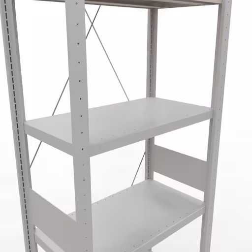 Scaffale base, scaffale, sistema a innesto MULTIplus250, 3000 x 750 x 400 mm (AxLxP), 7 ripiani, traversa, RAL 7035 grigio chiaro di Schulte Lagertechnik della categoria Sistema a innesto