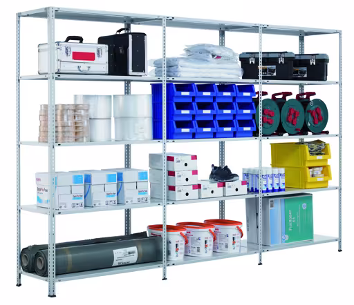 Etagère de base à système de vis 3000x1300x800 mm, type 250 kg, gris clair de la catégorie étagère de base avec le GTIN 4004514291882 Étagère de base à système à vis 3000x1300x800 mm, type 250 kg, gris clair de la marque Schulte Lagertechnik de la gamme de produits à système à vis