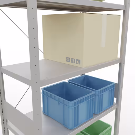 Immagine del prodotto n. 15 dell'articolo ripiano base, ripiano, sistema a innesto MULTIplus330, 3000 x 1000 x 500 mm (AxLxP), 7 ripiani, traversa, RAL 7035 grigio chiaro Figura n. 15 dell'articolo scaffale base, scaffale, sistema a innesto MULTIplus330, 3000 x 1000 x 500 mm (AxLxP), 7 ripiani, traversa, RAL 7035 grigio chiaro del gruppo di prodotti sistema a innesto della marca Schulte Lagertechnik