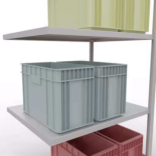 Produktbild Nr 14 des Artikels Anbauregal, Fachbodenregal Stecksystem MULTIplus330, 2000 x 1000 x 800 mm (HxBxT), 5 Fachböden, Längenriegel, RAL 7035 lichtgrau Abbildung Nr 14 des Artikels Anbauregal, Fachbodenregal Stecksystem MULTIplus330, 2000 x 1000 x 800 mm (HxBxT), 5 Fachböden, Längenriegel, RAL 7035 lichtgrau aus der Produktgruppe Stecksystem von der Marke Schulte Lagertechnik