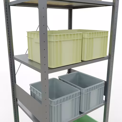 Immagine del prodotto n. 8 dell'articolo scaffale base, scaffale, sistema a innesto MULTIplus150, 3000 x 750 x 600 mm (AxLxP), 7 ripiani, traversa, zincato dalla gamma di prodotti del sistema a innesto della marca Schulte Lagertechnik