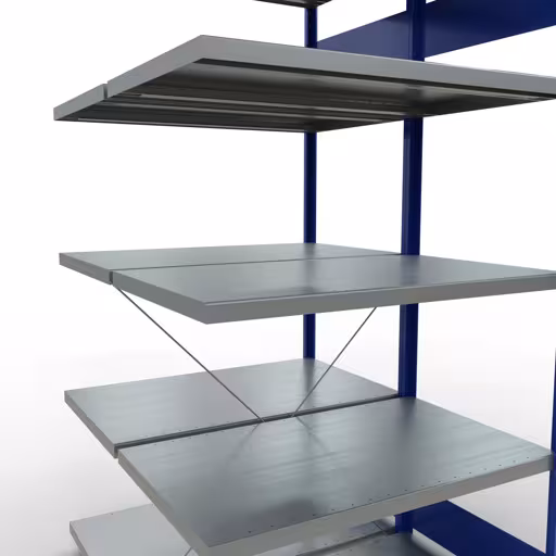 Scaffale aggiuntivo, scaffale doppio, sistema di scaffali MULTIplus250, 2000 x 1000 x (2x600) mm (AxLxP), 2x5 ripiani, traversa, RAL 5010 blu genziana di Schulte Lagertechnik dalla categoria scaffali