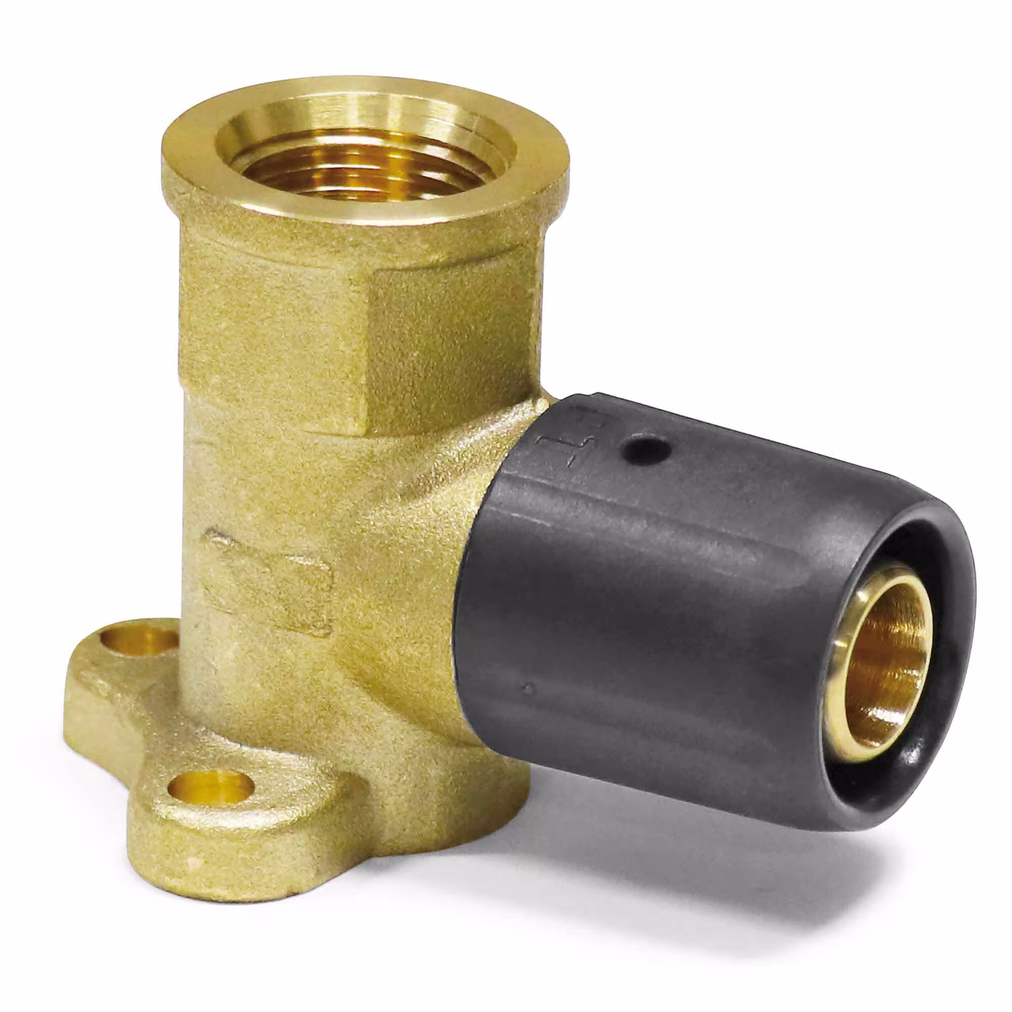 Steckfitting Wandwinkel – 16 mm x ½“IG für Aluverbundrohr 16x2mm, Ausladung 52mm von der Marke Pipetec Steck-Wandwinkel Typ Größe: 16x2 - 1/2 Zoll Innengewinde - 52 mm aus der Kategorie Steckfittings mit der Artikelnr. SPWWM1604