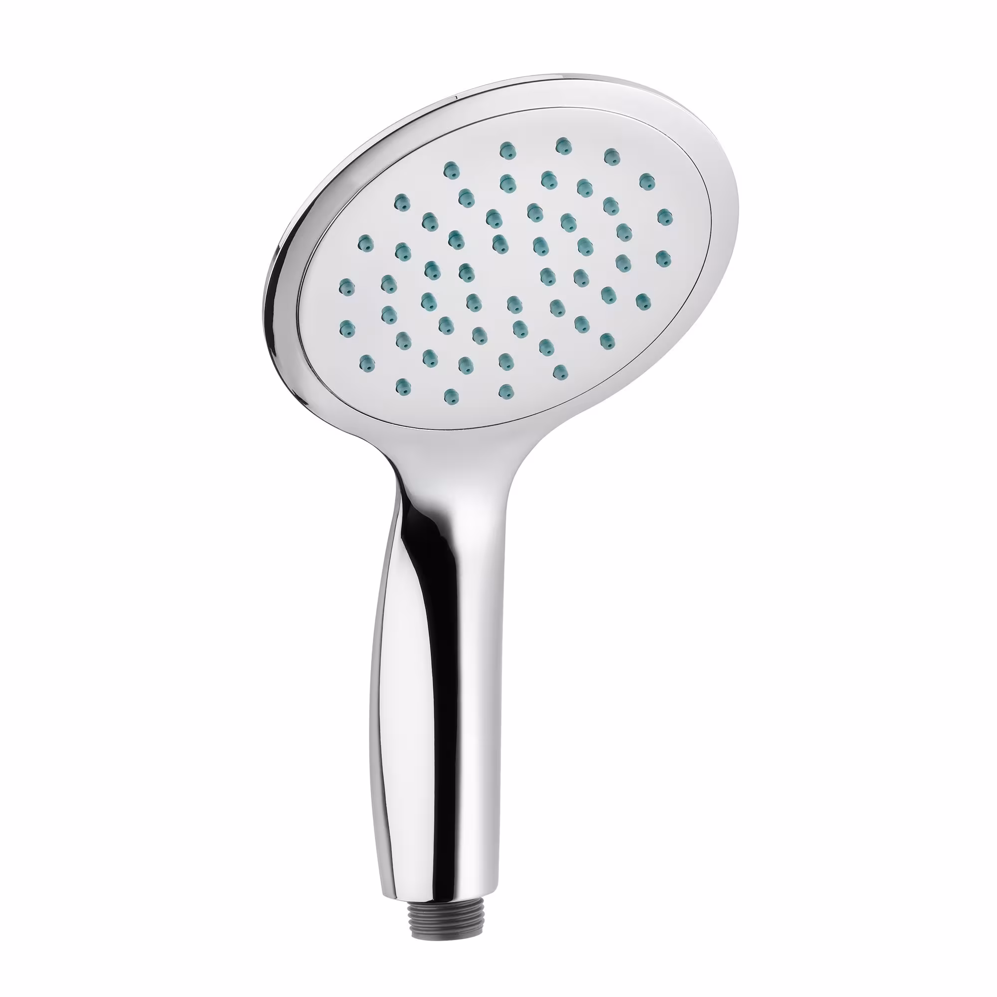 Handbrause Mara 1 verchromt mit grauer Strahlplatte und Noppen in mint - Ø 125 mm 1-strahlig von der Marke sanicomfort Handbrausen Design Mara Typ Ausführung: Mara 1 chrom, grau, mint aus der Kategorie Hand-Kopfbrausen/Duschschläuche mit der Artikelnr. 1009168