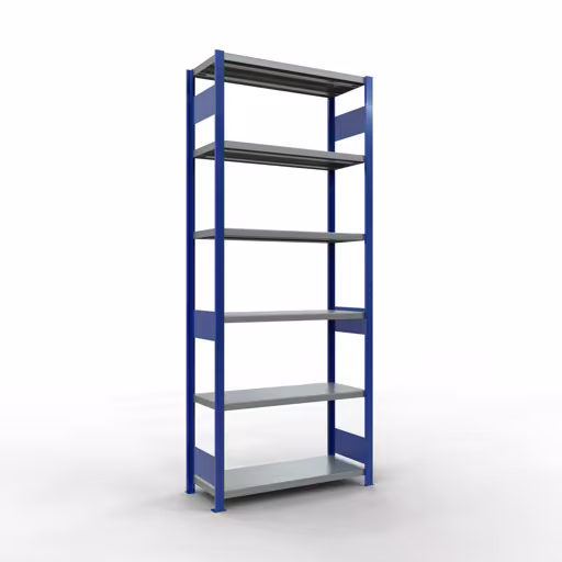 Étagère de base, étagère, système enfichable MULTIplus330, 2500 x 1000 x 400 mm, 6 étagères, RAL 5010 bleu gentiane/galvanisé de Schulte Lagertechnik de la gamme de produits du système enfichable