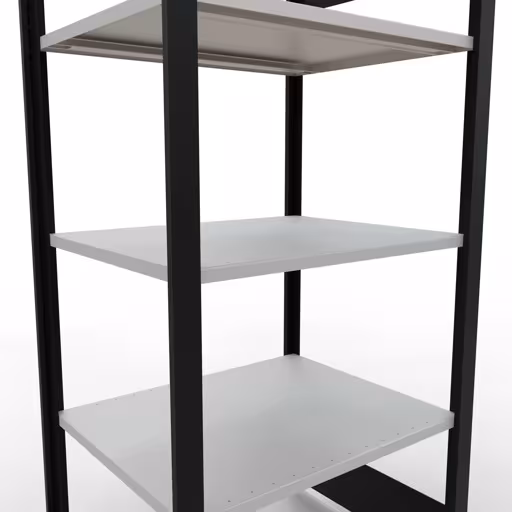 Figure n° 8 de l'article, étagère de bureau, système enfichable MULTIplus150, 1800 x 750 x 600 mm, 5 étagères, barres de longueur, noir/gris clair du groupe de produits étagères de bureau de la marque Schulte Lagertechnik