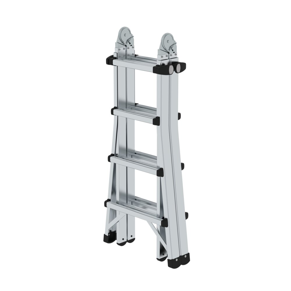 Produktbild (Abb. Ähnlich) 3815689 Munk Teleskopleiter 4-teilig ohne Traverse 4x4 Sprossen