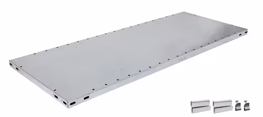 Ripiano aggiuntivo B, 1000 x 500, zincato, incl. 2 staffe di sospensione + 2 supporti per ripiani della Schulte Lagertechnik con l'articolo n. 17250-B-ECK