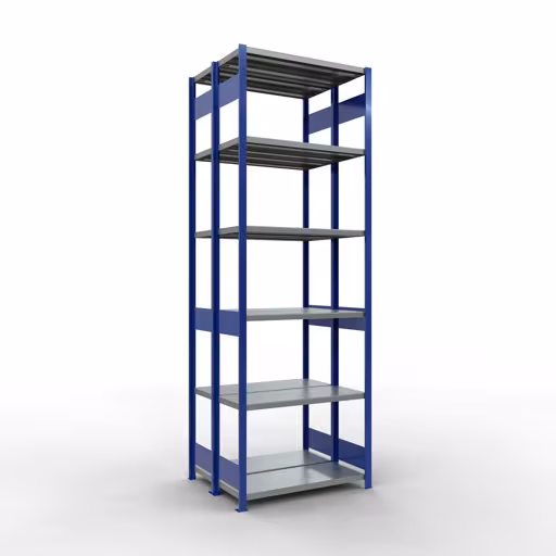 Immagine del prodotto n. 10 dell'articolo scaffale base, scaffale doppio, sistema di scaffali MULTIplus250, 3000 x 1000 x (2x400) mm (AxLxP), 2x7 ripiani, barre longitudinali, RAL 5010 blu genziana dalla gamma di scaffali della marca Schulte Lagertechnik