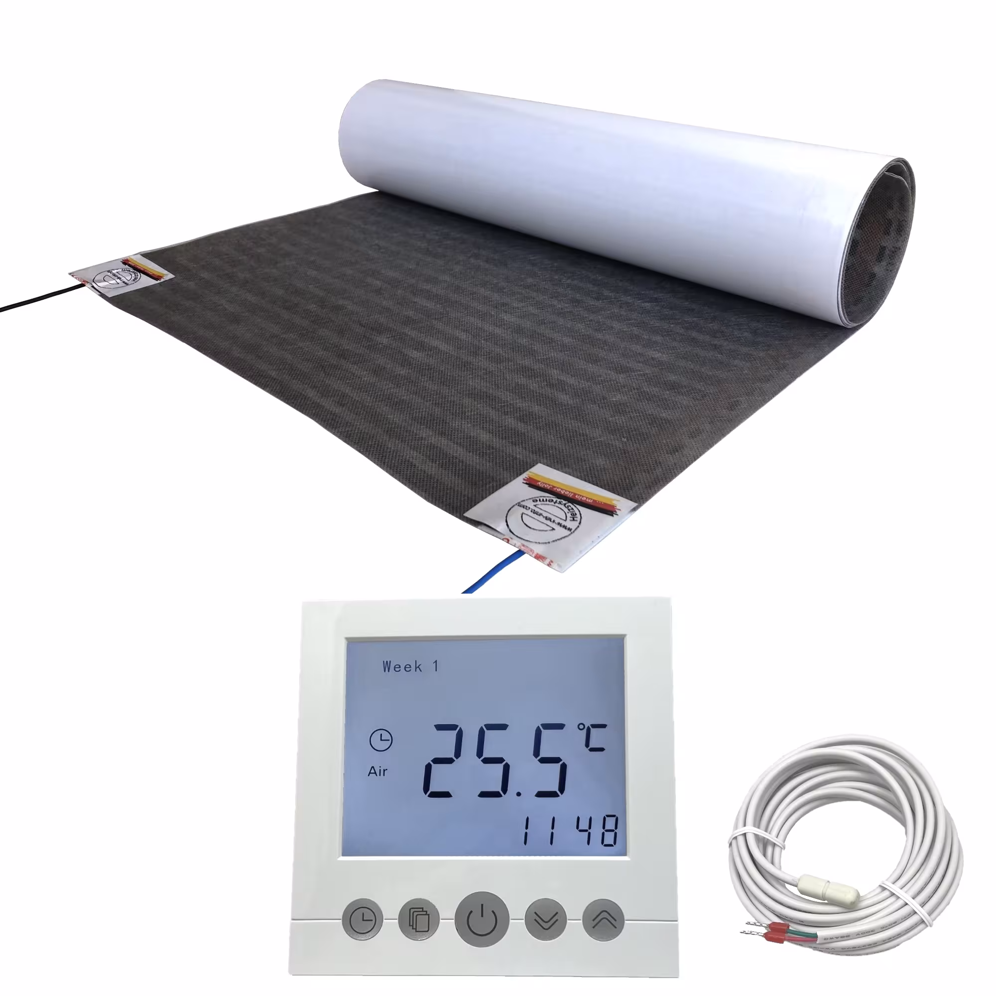 Riscaldamento a pavimento elettrico HoWaTech Lux | Set con pellicola riscaldante e regolatore digitale, riscaldamento elettrico a pavimento, articolo n. 2042.125-520