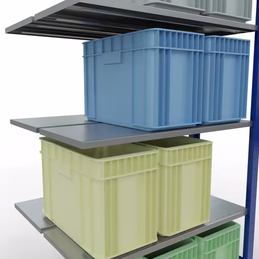 Étagère supplémentaire, étagère double, étagère, système enfichable MULTIplus150, 2000 x 1000 x (2x400) mm, 2x5 étagères, RAL 5010 bleu gentiane de Schulte Lagertechnik avec le réf. 33145-B