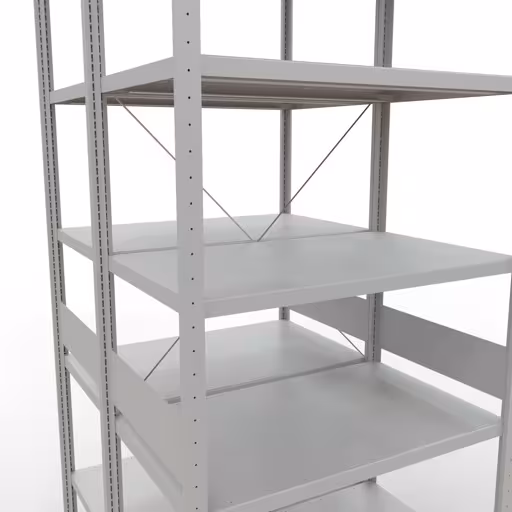 Image du produit n°6 de l'article étagère de base, système d'étagères MULTIplus250, 3000 x 1000 x (2x600) mm, 2x7 étagères, RAL 7035 gris clair de la gamme d'étagères de Schulte Lagertechnik
