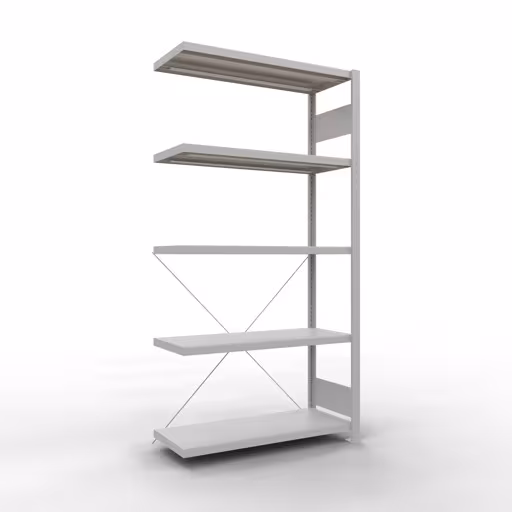 Figure n° 14 de l'article étagère complémentaire, étagère à étagères, système enfichable MULTIplus330, 2000 x 1000 x 400 mm, 5 étagères, gris clair RAL 7035 du groupe de produits système enfichable de la marque Schulte Lagertechnik